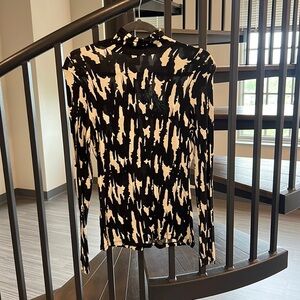 BLACK AND WHITE PRINT H&M TURTLENECK | SZ S | STRETCHY MATERIAL